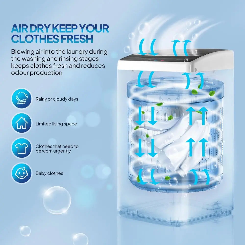 Fully Automatic Portable Washer with Stainless Steel Drum, Electric
