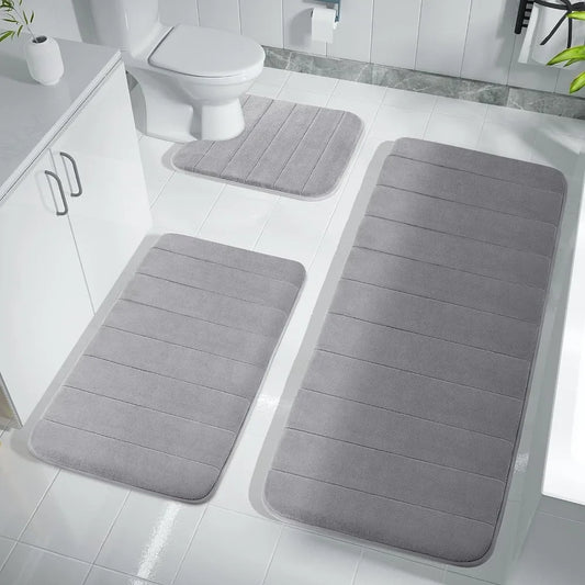 Super Absorbent Bath Mat Memory Foam Carpet, Non-slip Rugs