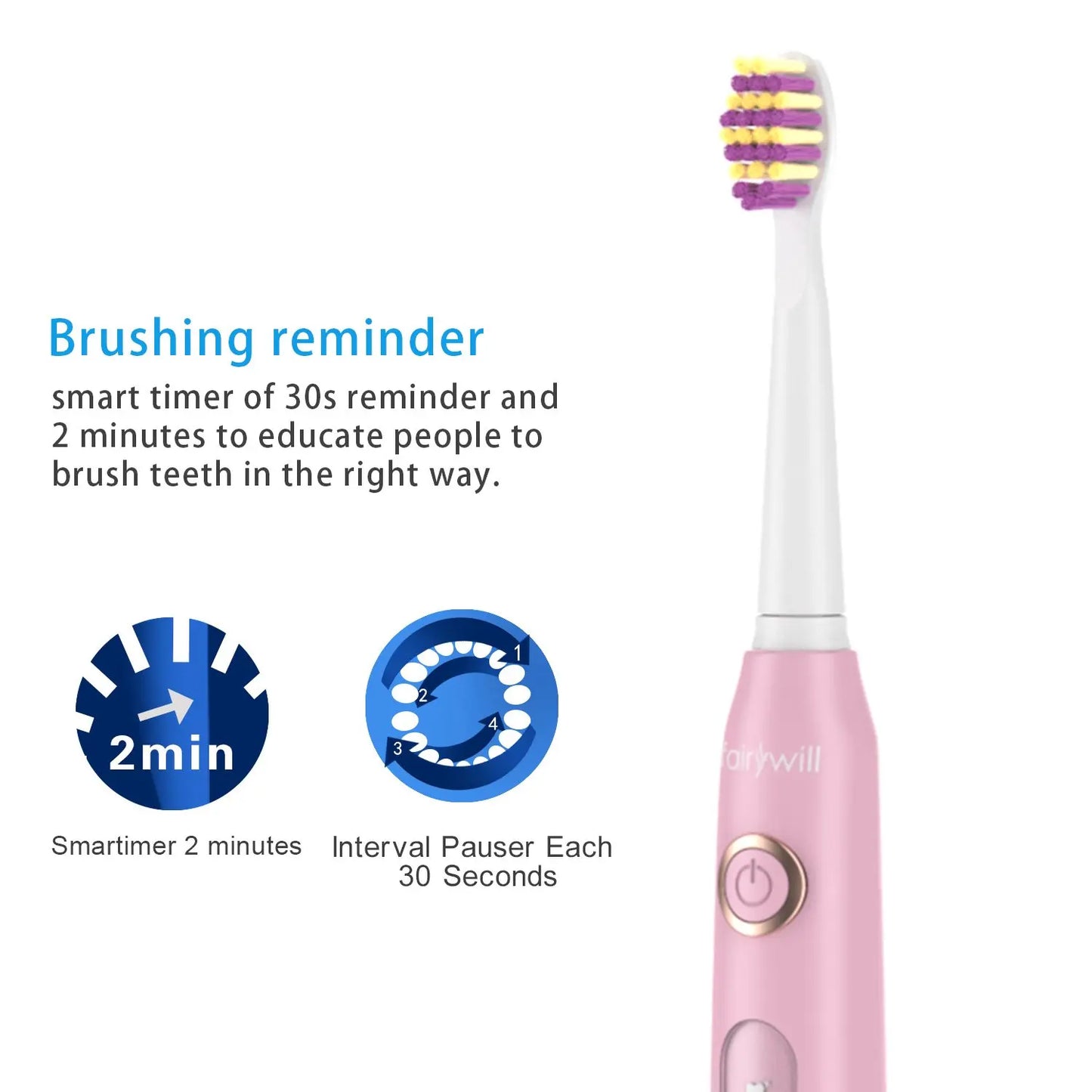 Electric Toothbrush 5 Modes USB Charger Tooth Brushes Replacement