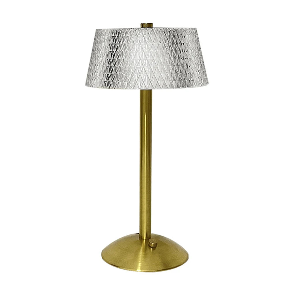 3 Colors LED Crystal Table Lamp Dimmable Rechargeable Wireless