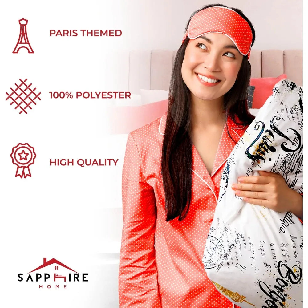 Queen Size Paris Comforter Set in a Bag