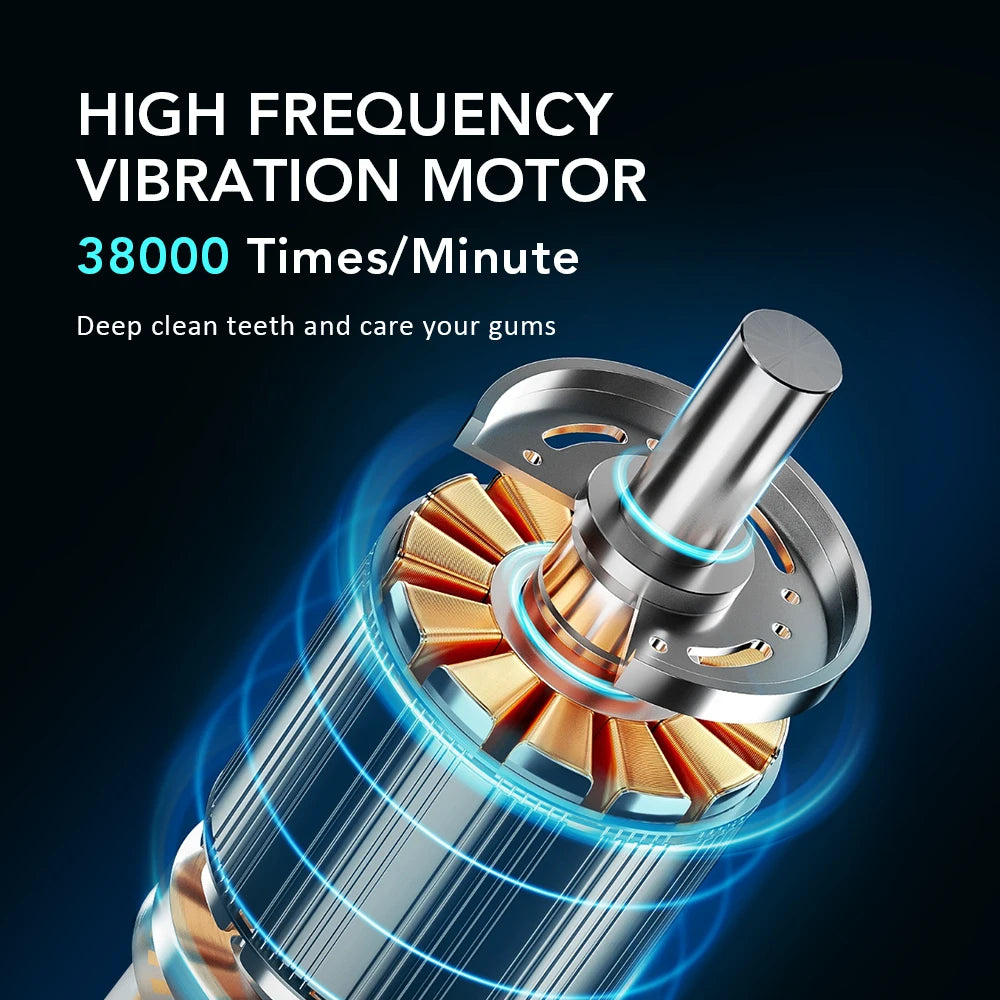 Electric Sonic Toothbrush Rechargeable Waterproof with 4 Soft Brush Heads