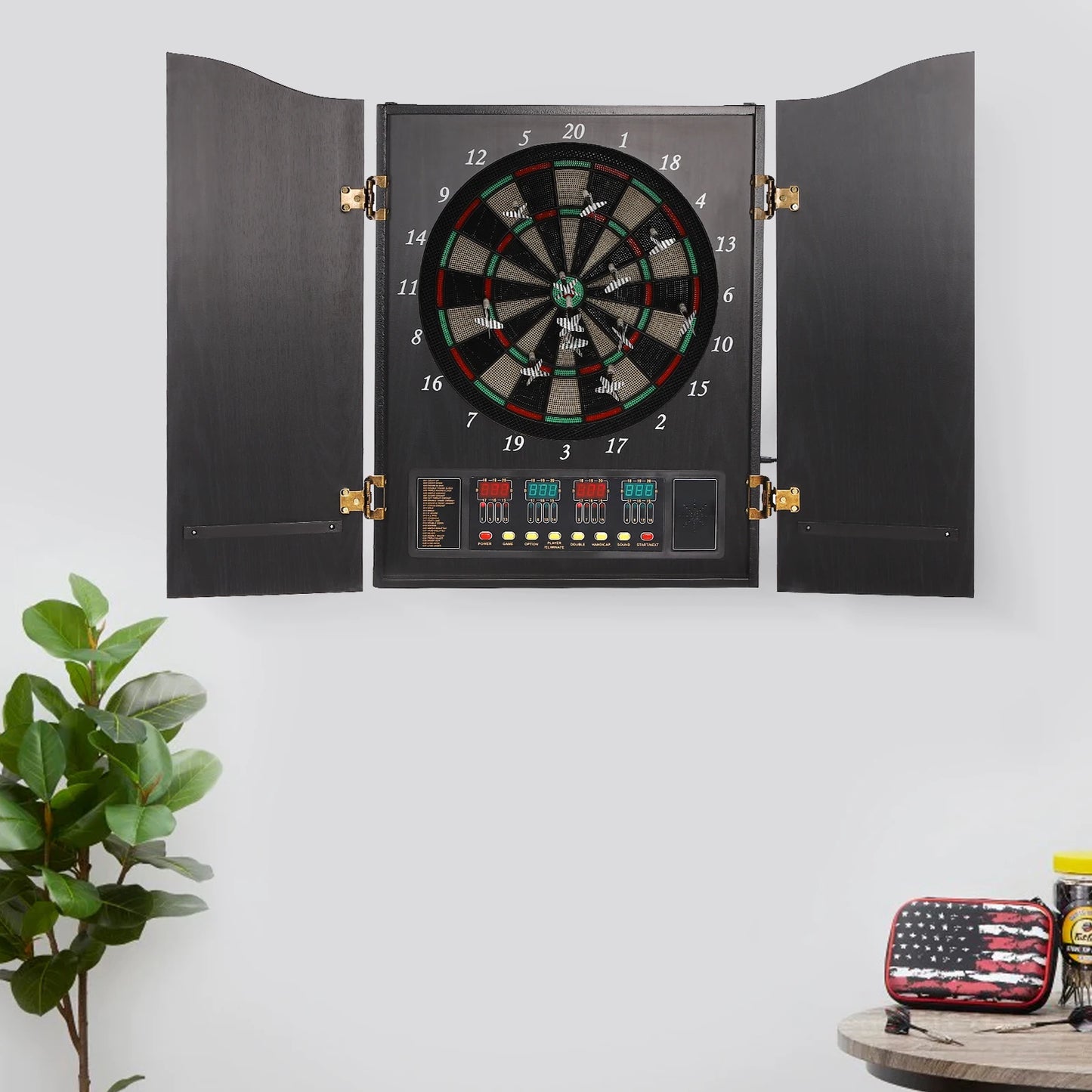 Electronic Dart Board Set with 4 LED Displays 12 Darts
