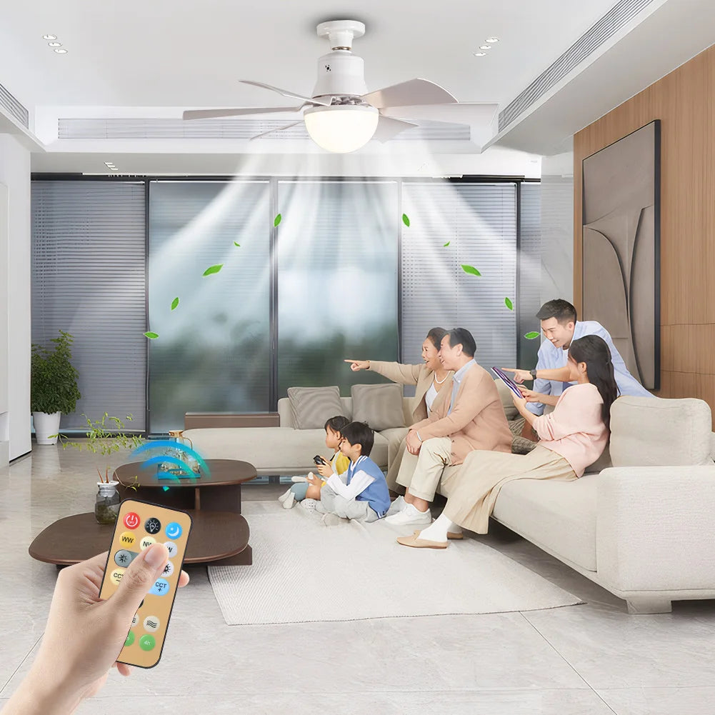 Ceiling Fan with Remote 3 Gear Wind Speed Dimmable Light Bulb