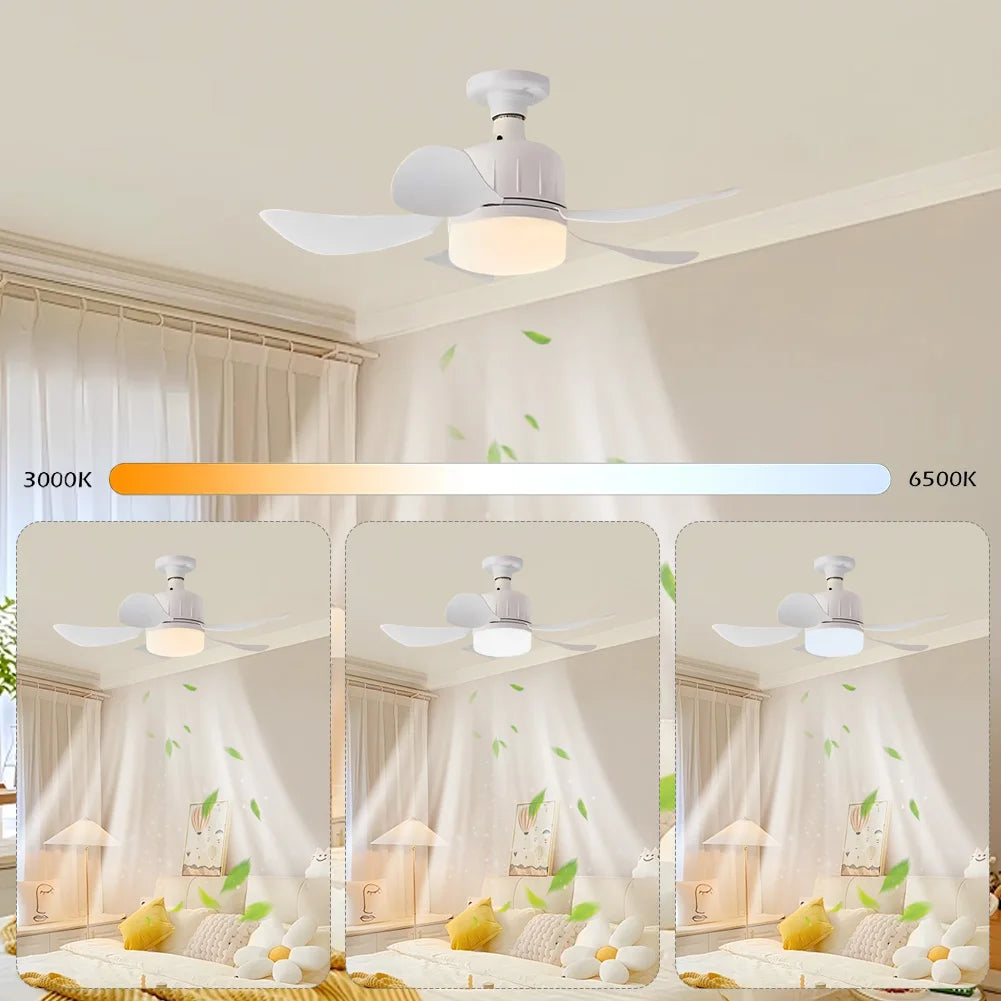 Chandelier Ceiling Fan  3 Colors Dimmable Indoor Ceiling Fan Light