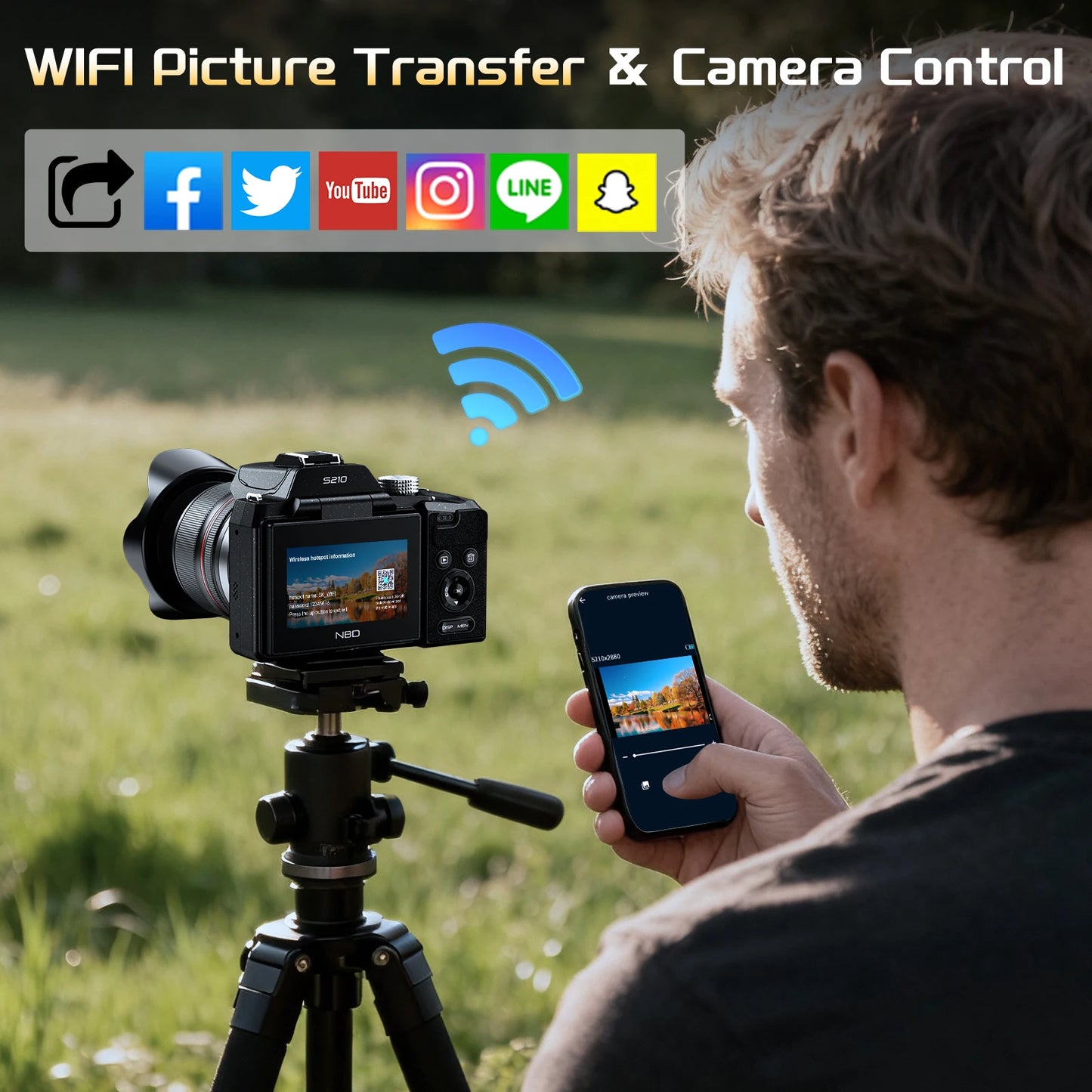 Digital Cameras With WiFi & App Control Vlogging Camera