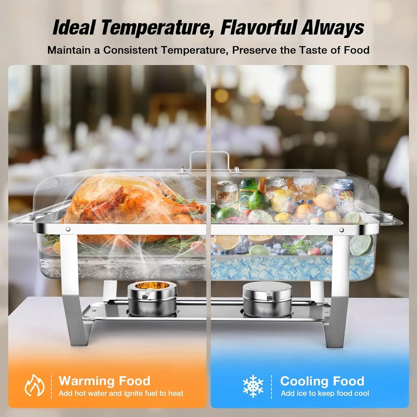 Chafing Dish Buffet Set Stainless Steel Food Warmer Kit