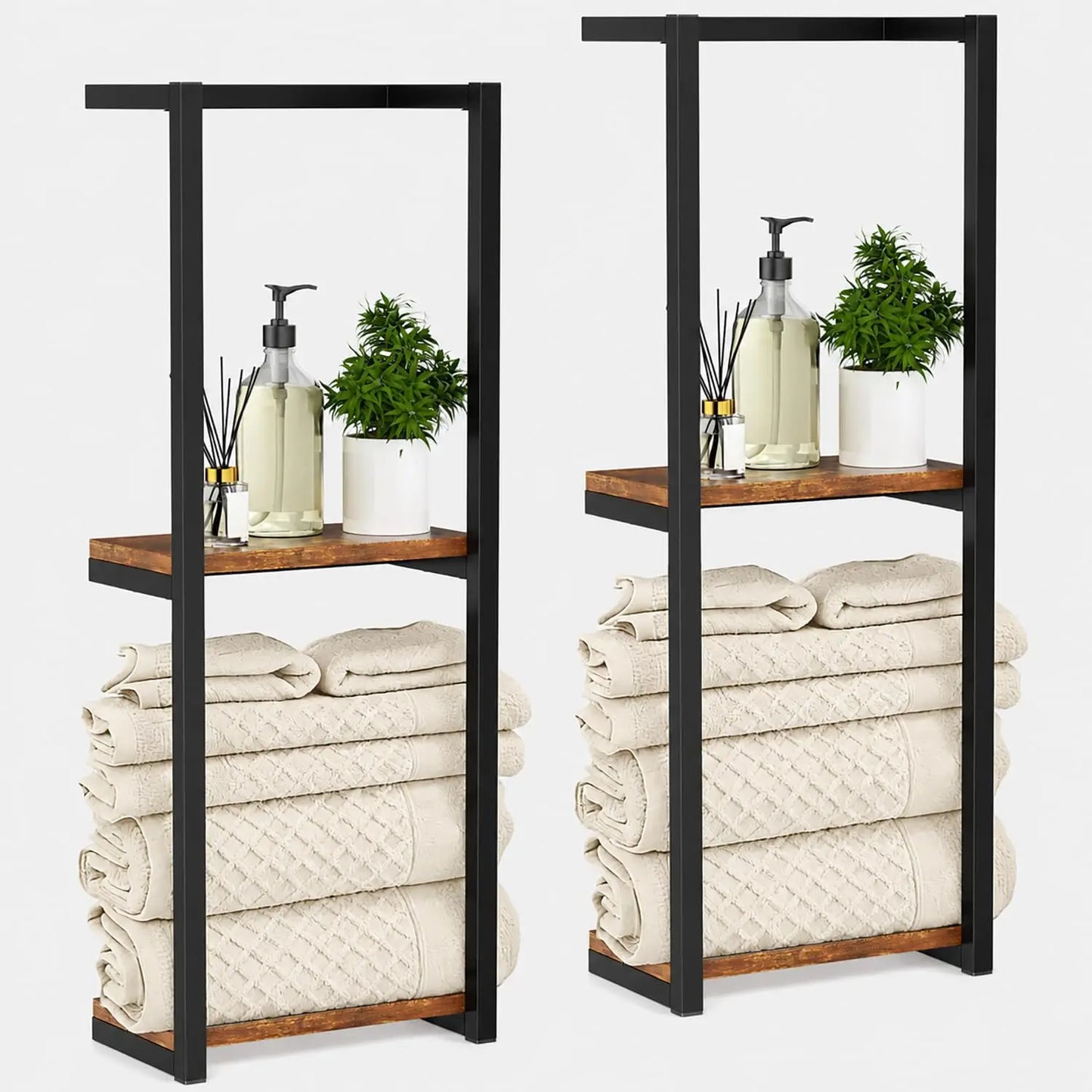 Large Capacity TWO-Layer Towel Racks  Wall Mounted