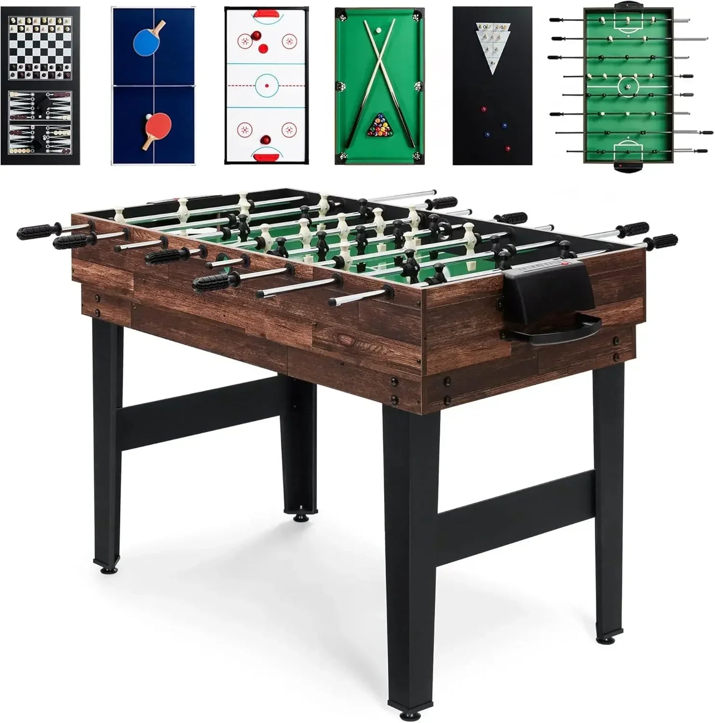 10-in-1 Combo Game Table Set w/Hockey, Foosball, Pool, Shuffleboard