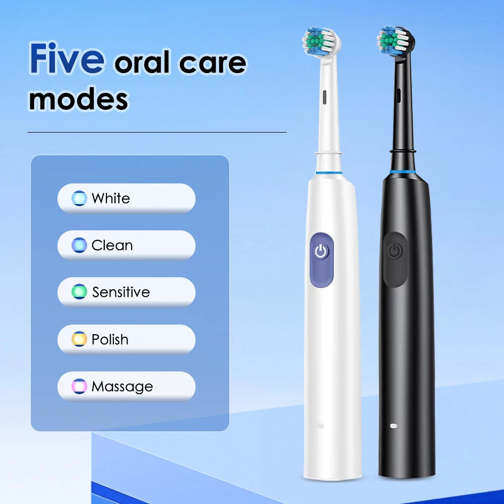 Electric Toothbrush Cordless USB Rechargeable Waterproof Intelligent Toothbrush