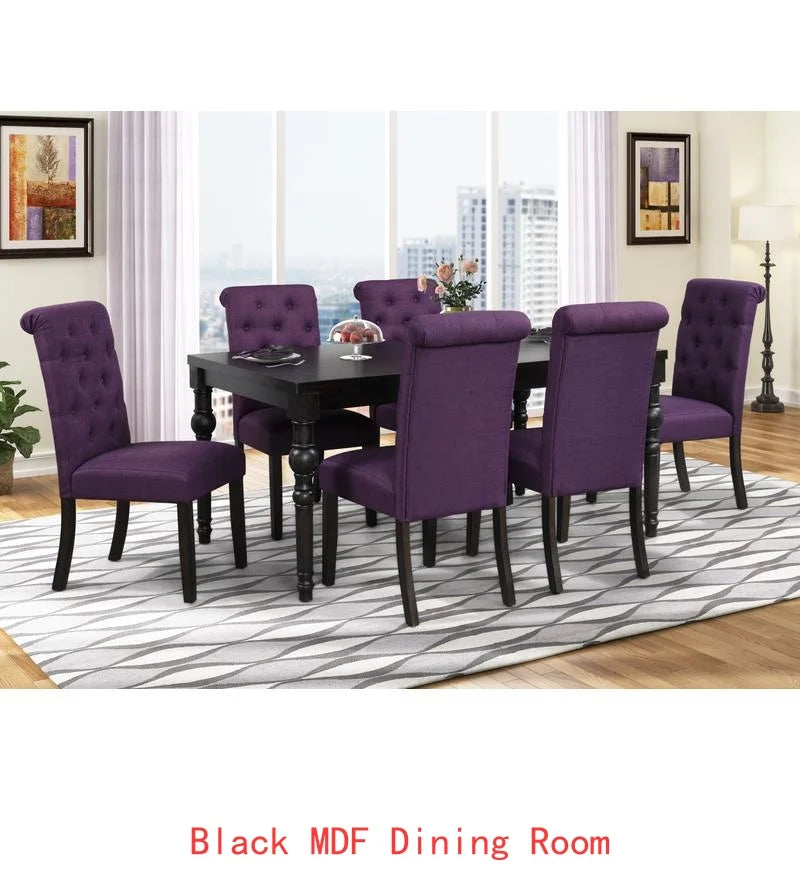 Urban Style Wood  Dining Set with Table and 6 Chairs