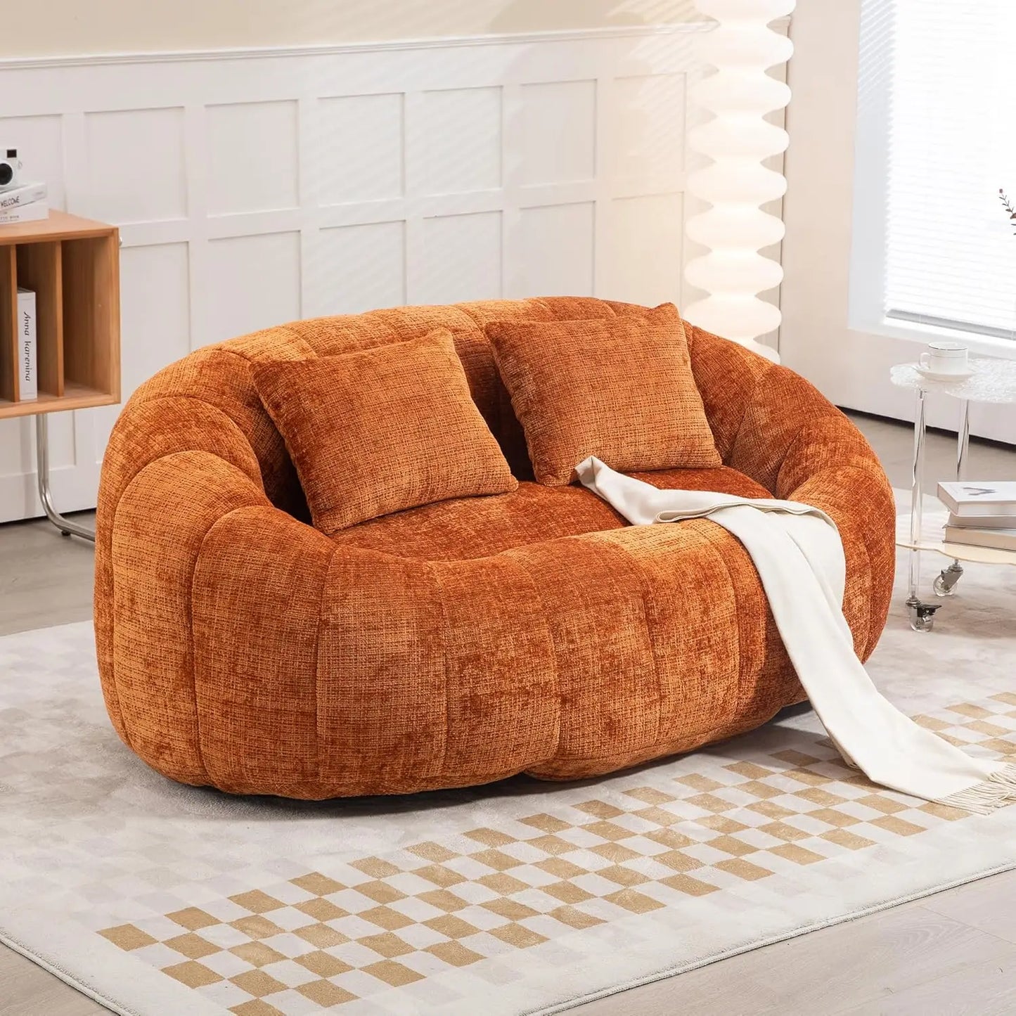 Bean Bag  Comfy Loveseat Sofa with 2 Pillows