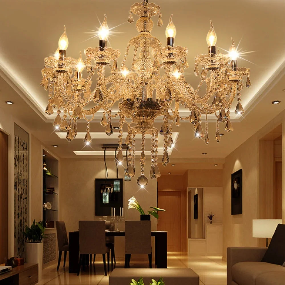 Crystal Chandelier Pendant Light Luxury Lamp LED Ceiling Light Vintage