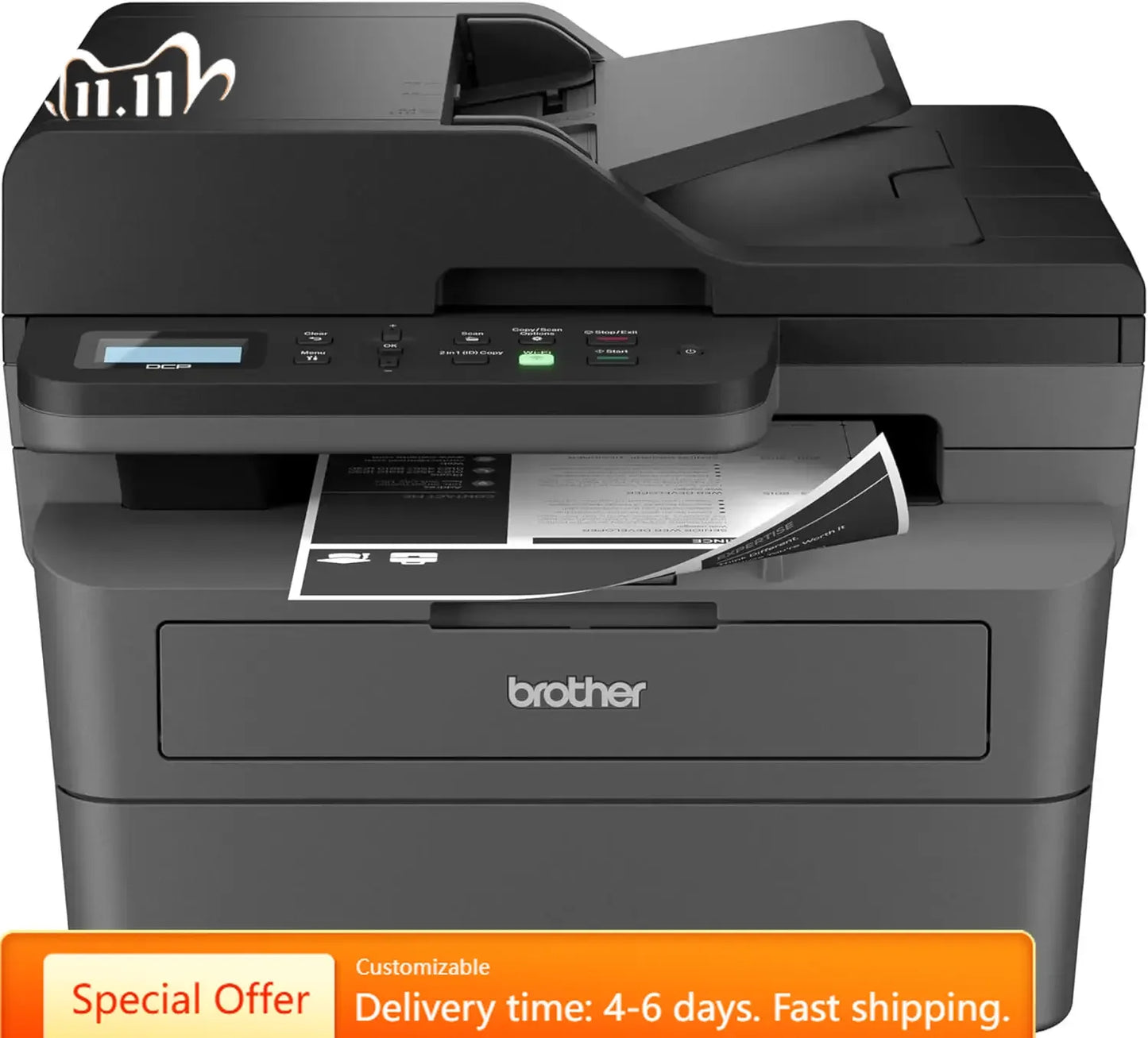Wireless Compact Monochrome Multi-Function Laser Printer with Copy and Scan