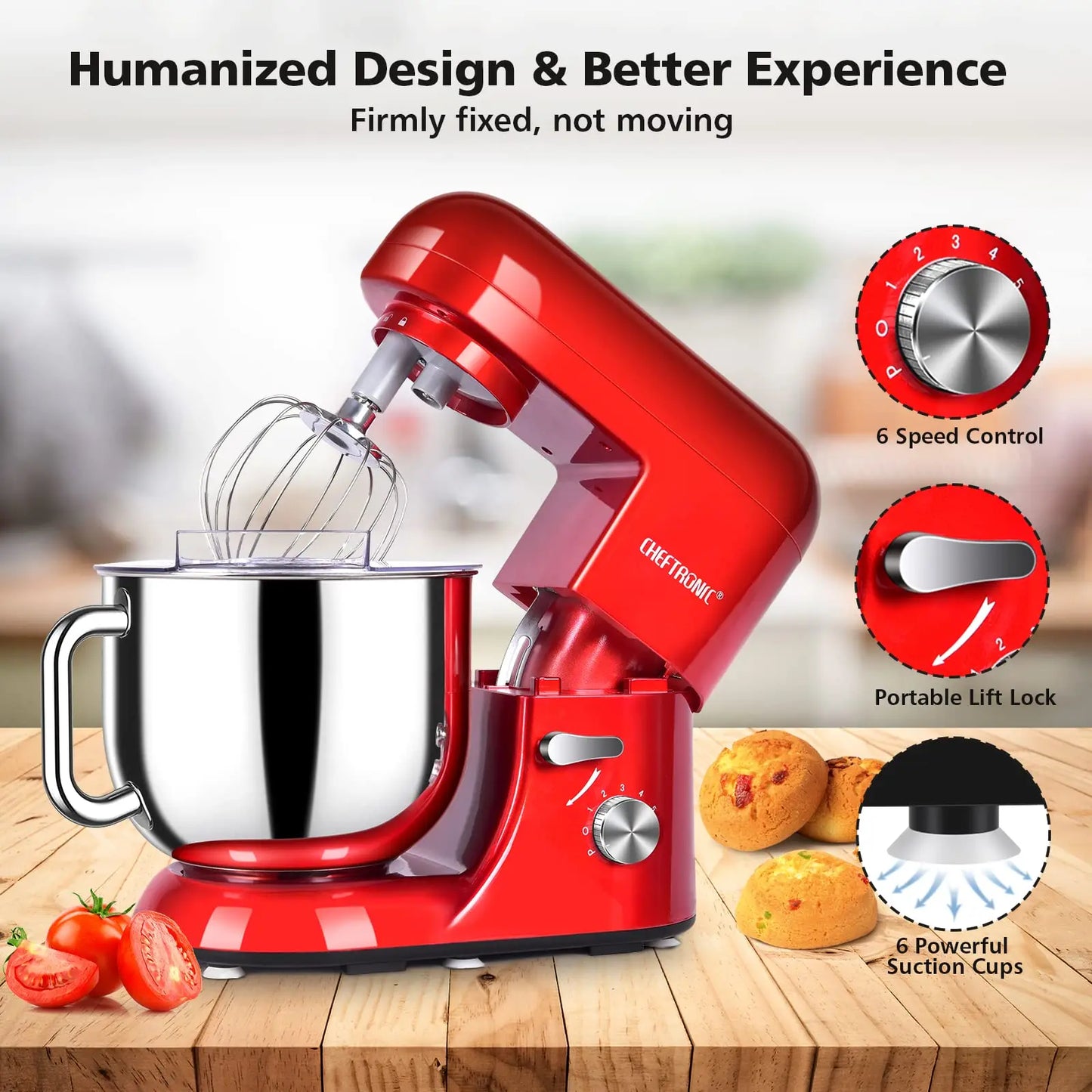 1pc 7 Qt Tilt-Head Electric Household Stand Mixer