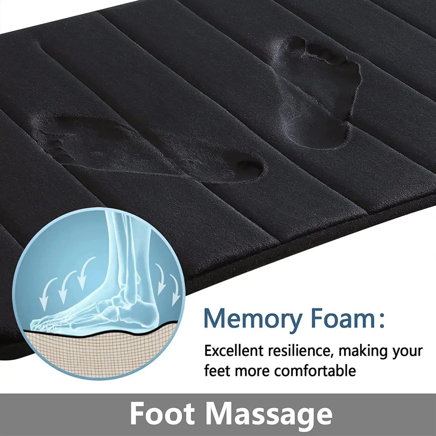 Super Absorbent Bath Mat Memory Foam Carpet, Non-slip Rugs