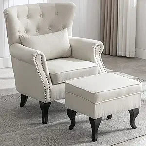 Accent Reading Arm Chairs Set of 2 with Tufted Back