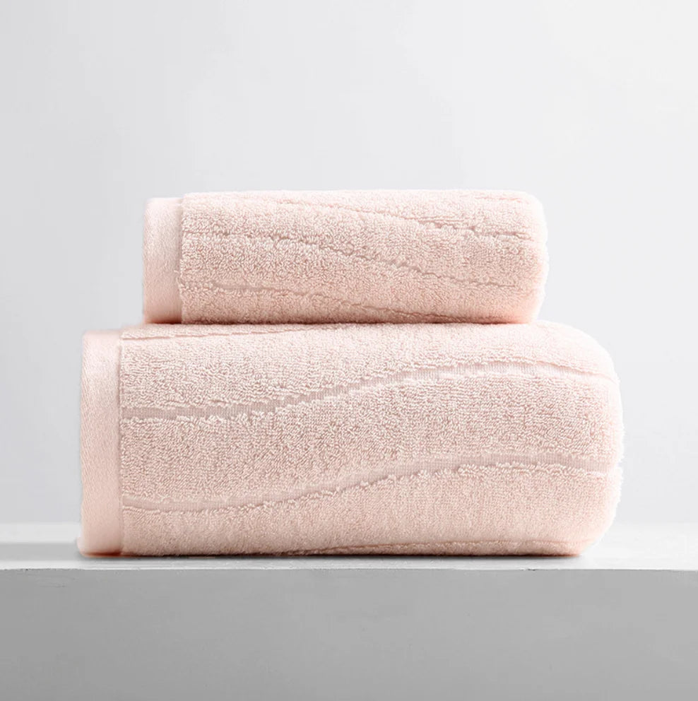 100% Cotton Towels Set, Highly Absorbent, 2 pcs Bath and Hand Towels