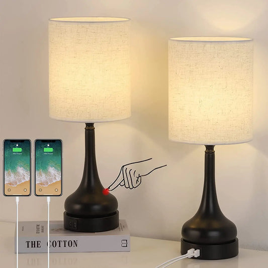 Table Lamps with Touch Control  with USB Charging Ports