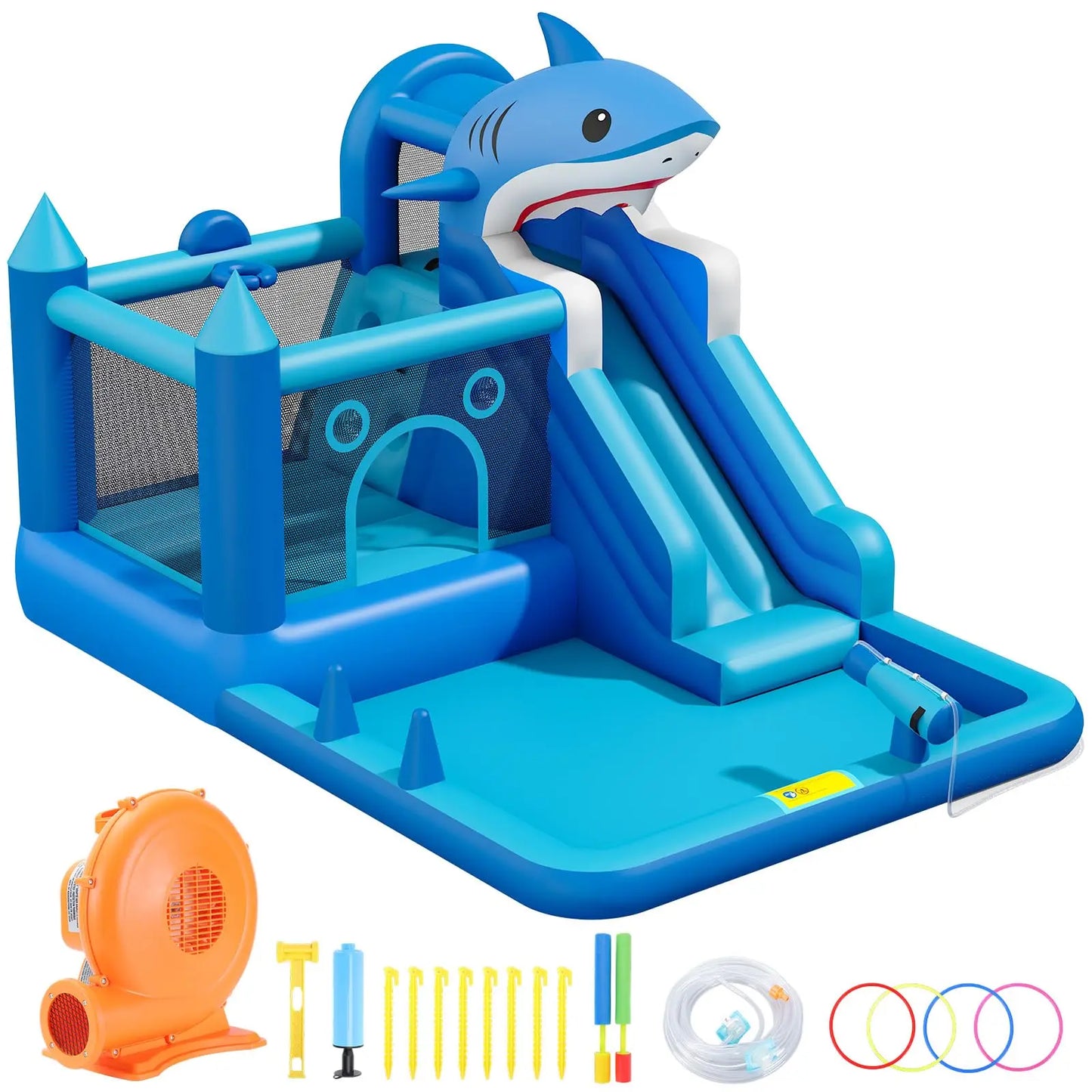 Bounce House With Slide & Blower, Splash Pool, Climbing Wall