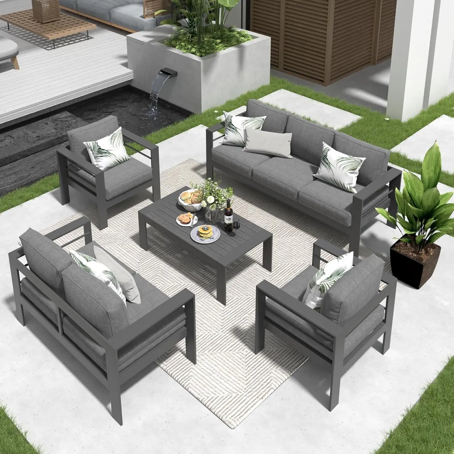 Aluminum Patio Furniture Set, Oversized with Deep Seating and Customized