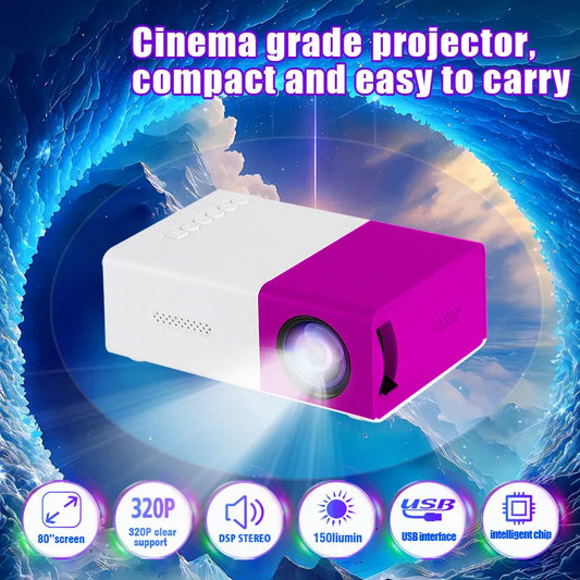 New LED Portable Projector Audio Home Theater Media Player