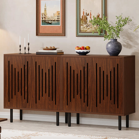 Vintage Sideboard Buffet with Storage, Farmhouse Cabinet with Doors