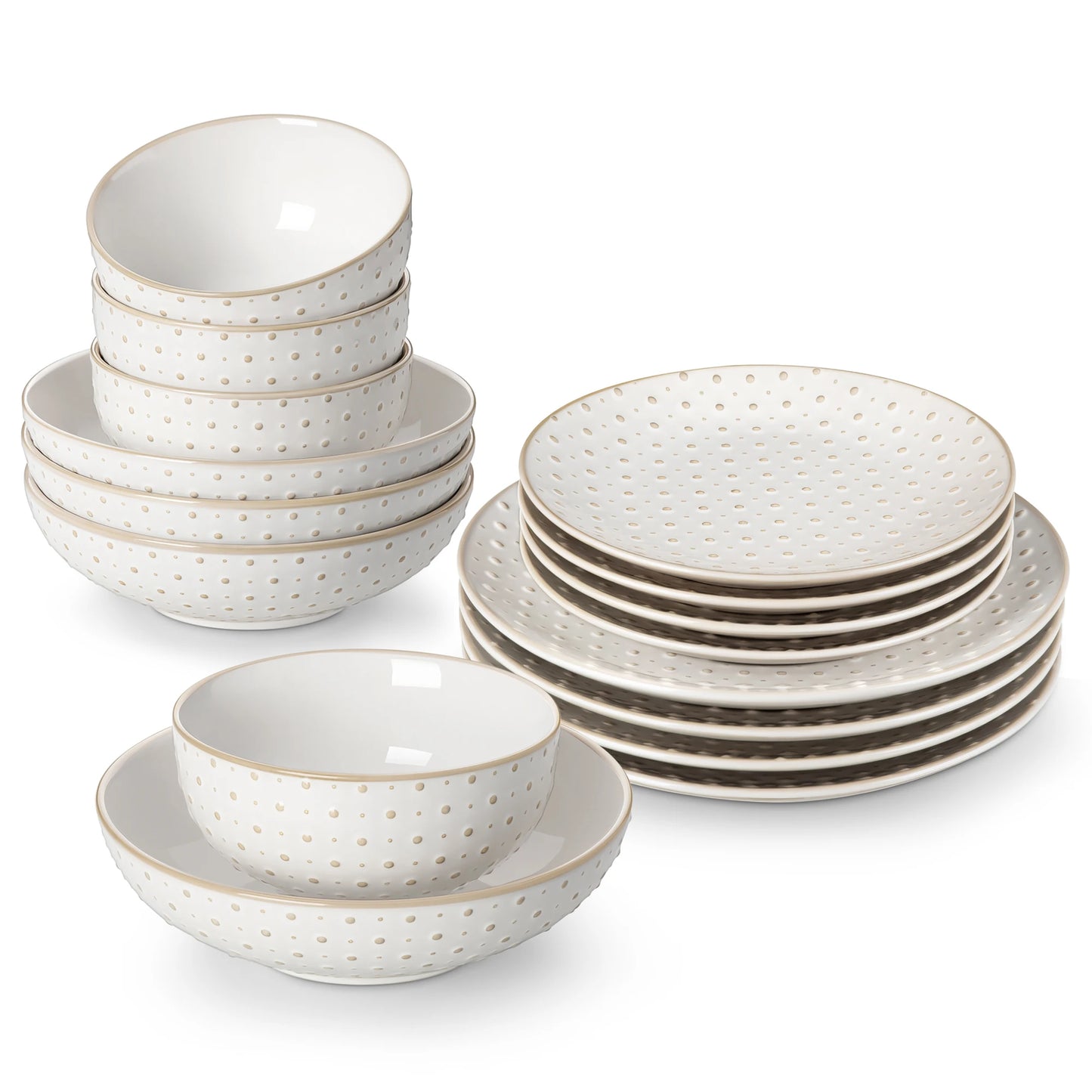 16/32 Piece Stoneware  Dinnerware Set with 6pcs
