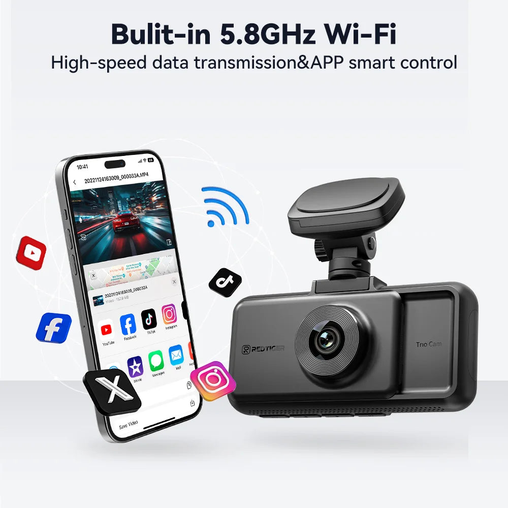 Cameras Front/Cabin/Rear Cam Built-in WiFi GPS Night Vision
