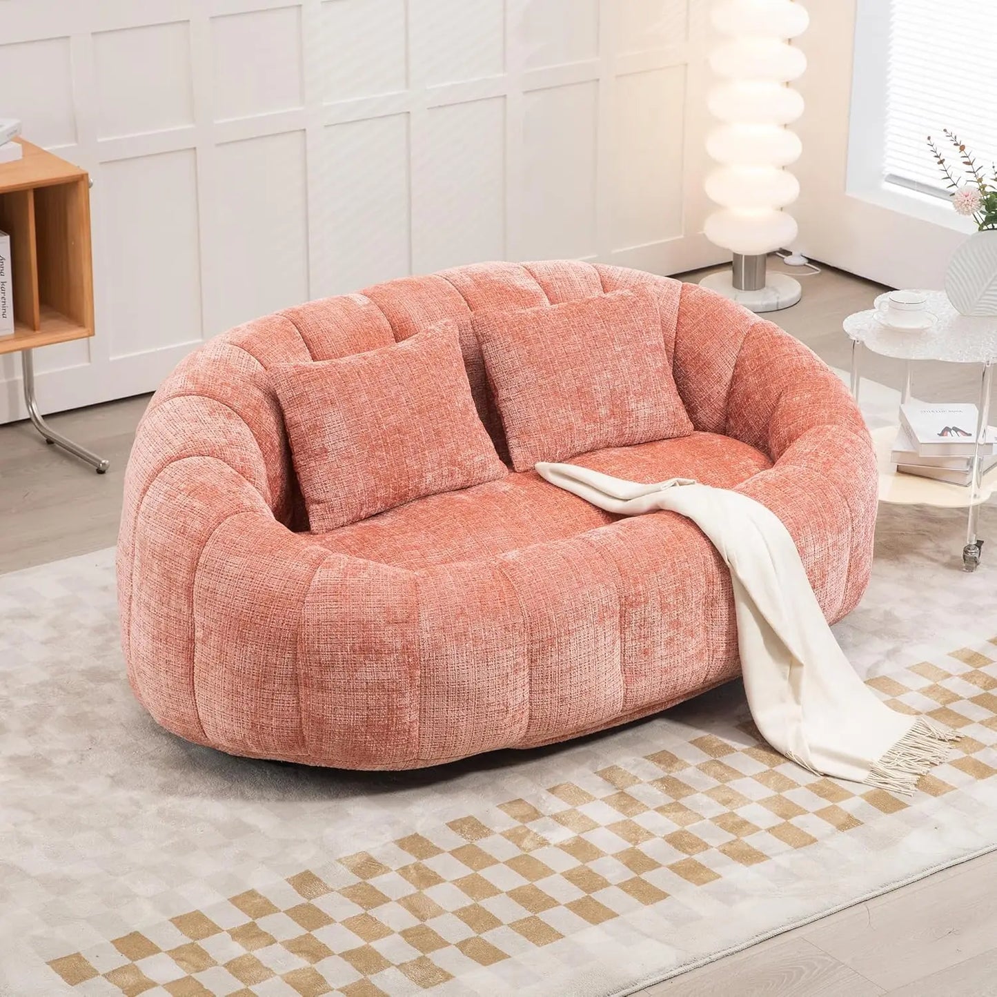 Bean Bag  Comfy Loveseat Sofa with 2 Pillows