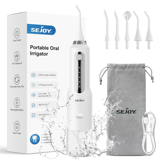 Water Flosser, Cordless, Rechargeable Electric Oral Irrigator for Teeth Braces