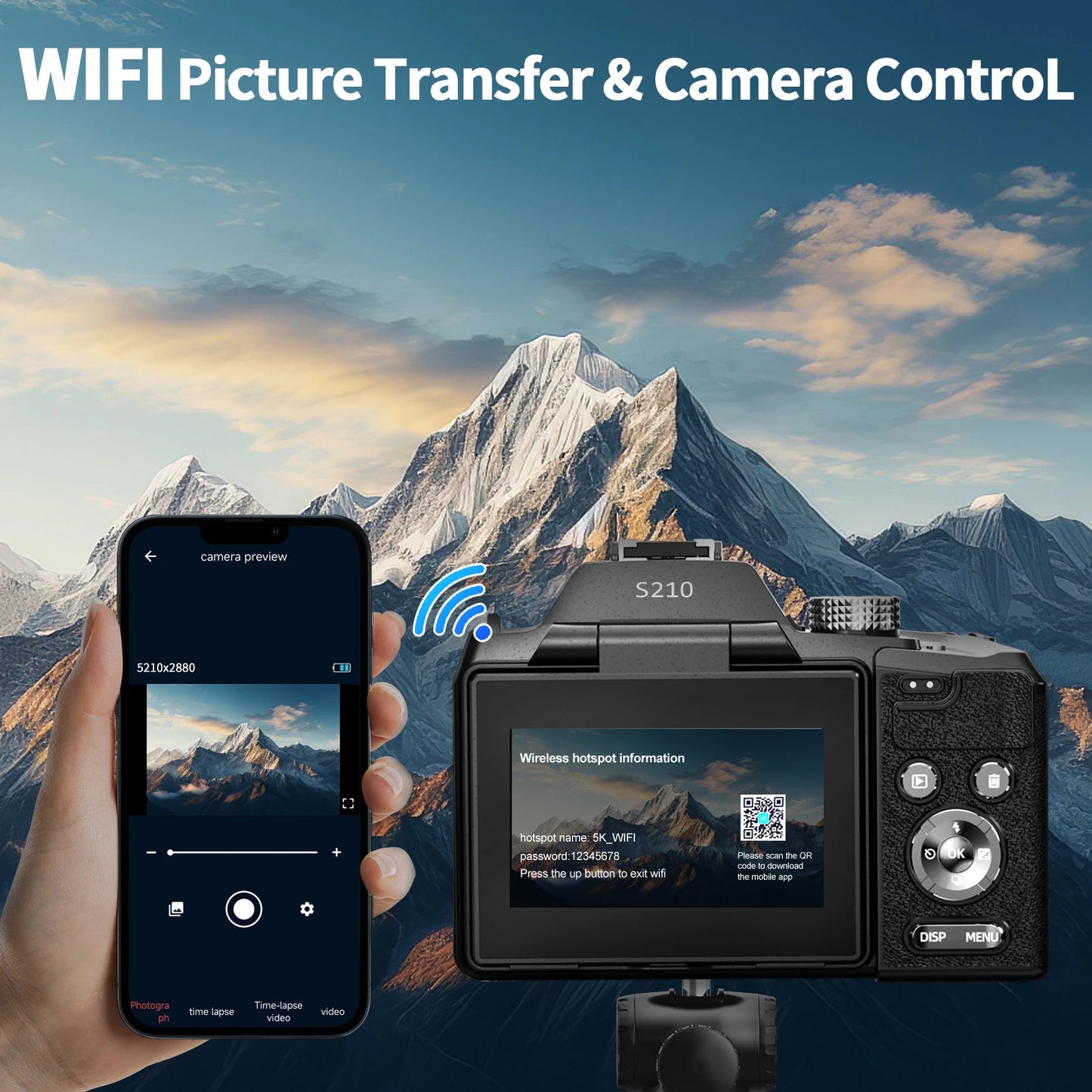 Digital  Zoom Camera With WiFi & App Control