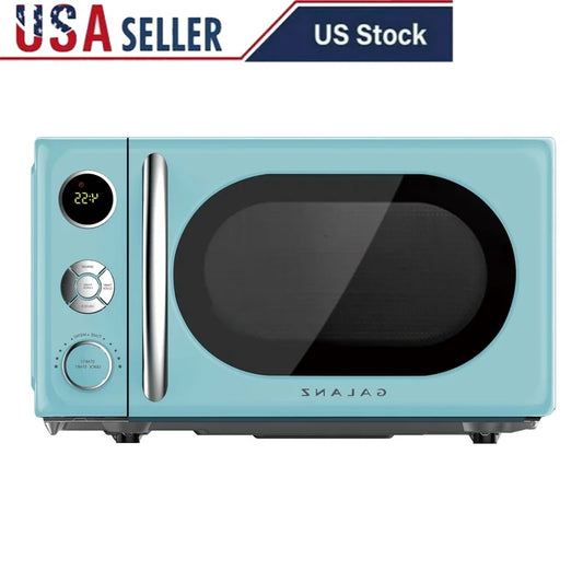 Retro Countertop Microwave Oven, Defrost, Turntable, Lock, Digital Display Timer