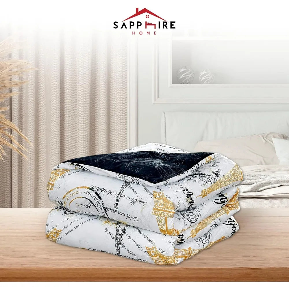 Queen Size Paris Comforter Set in a Bag