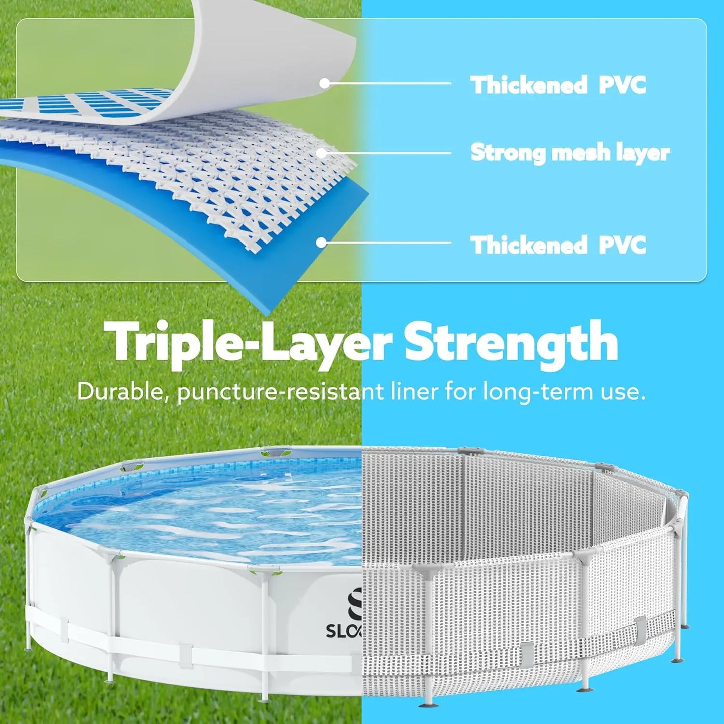 Round Above-Ground Pool for Kids and Adults with Filter Pump