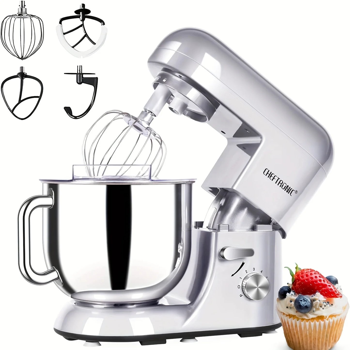 1pc 7 Qt Tilt-Head Electric Household Stand Mixer