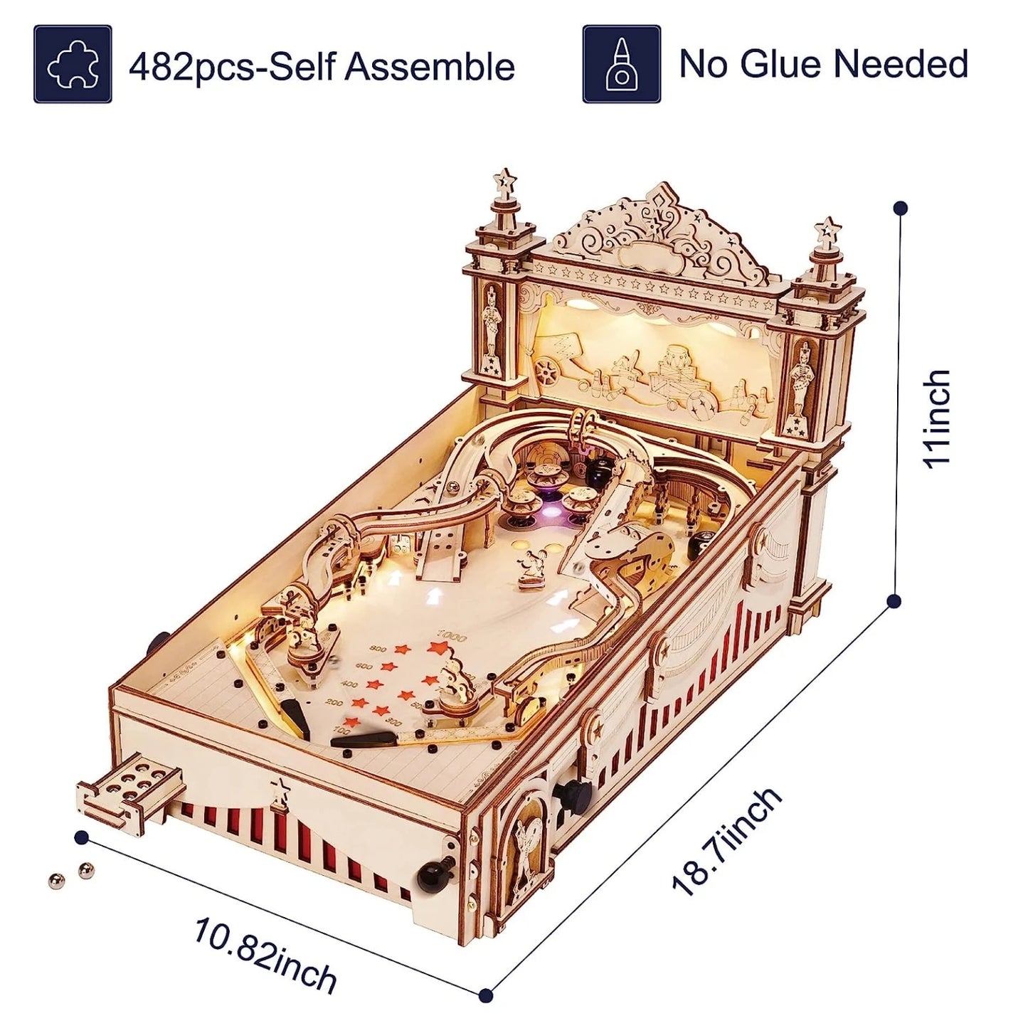 3D Pinball Machine 3D Wooden Puzzle for Adults