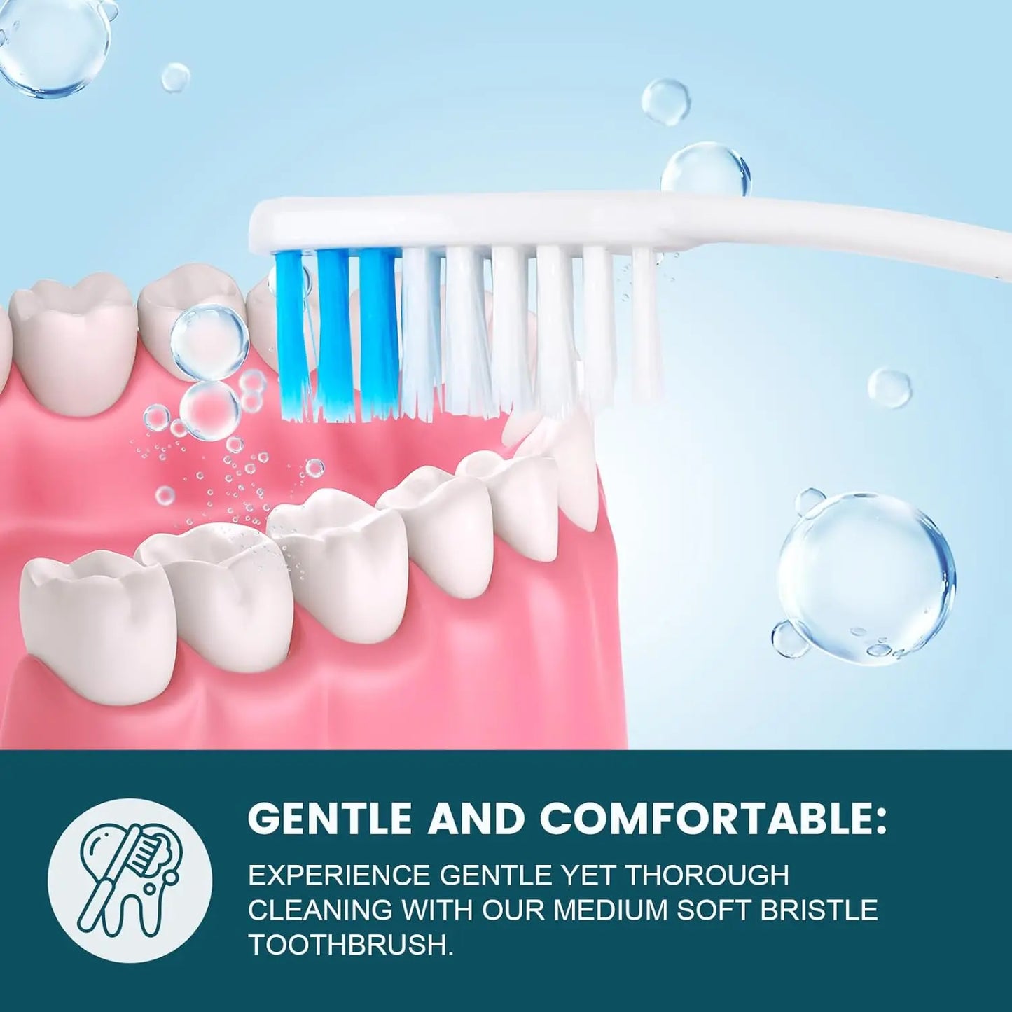 50 PCS Premium Individually Wrapped Toothbrush Pack, Medium Soft Bristles
