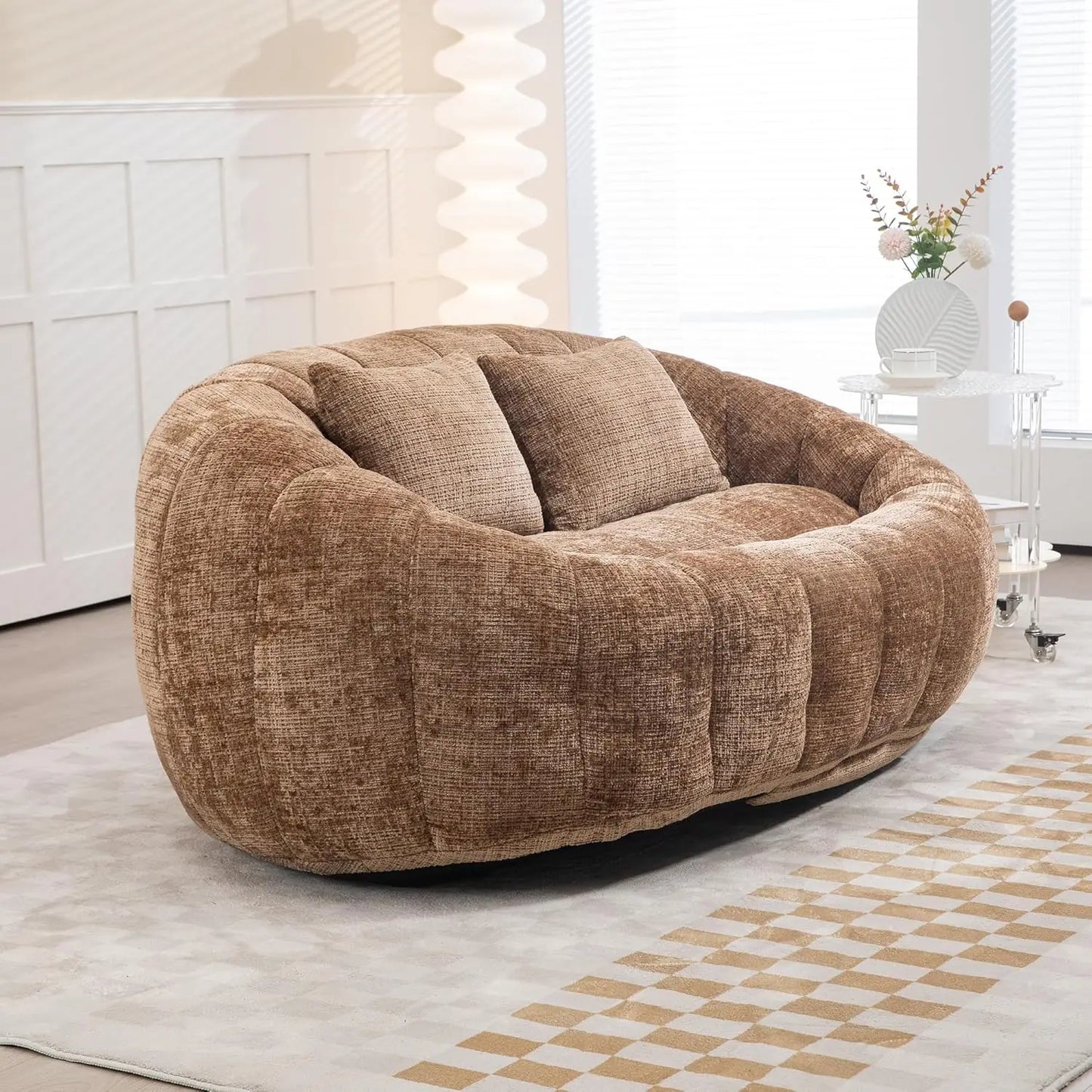 Bean Bag  Comfy Loveseat Sofa with 2 Pillows