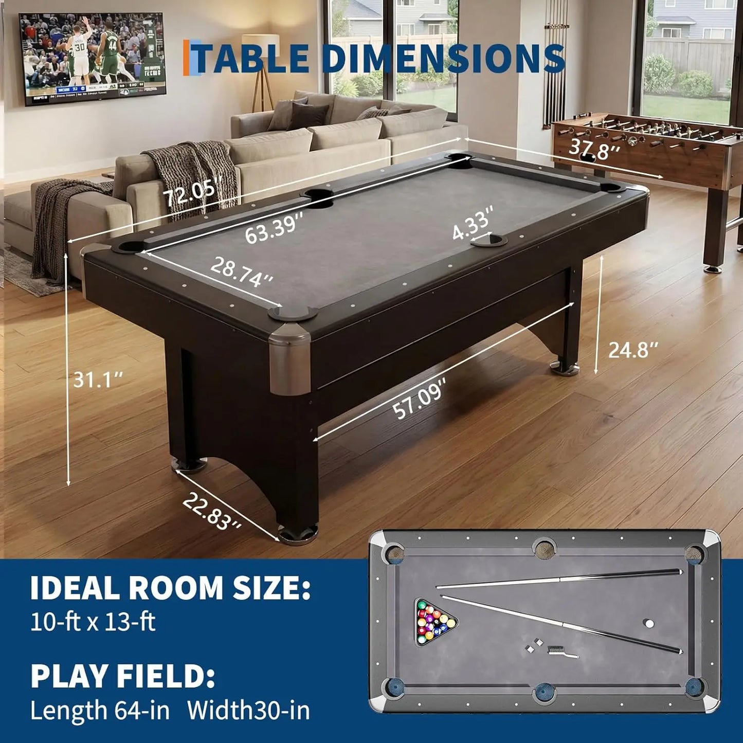 2-in-1 Multi-Game Combination Table