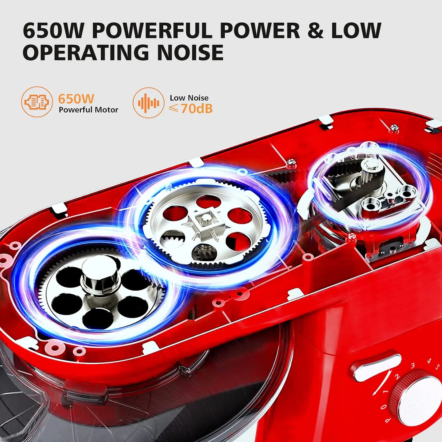1pc 7 Qt Tilt-Head Electric Household Stand Mixer