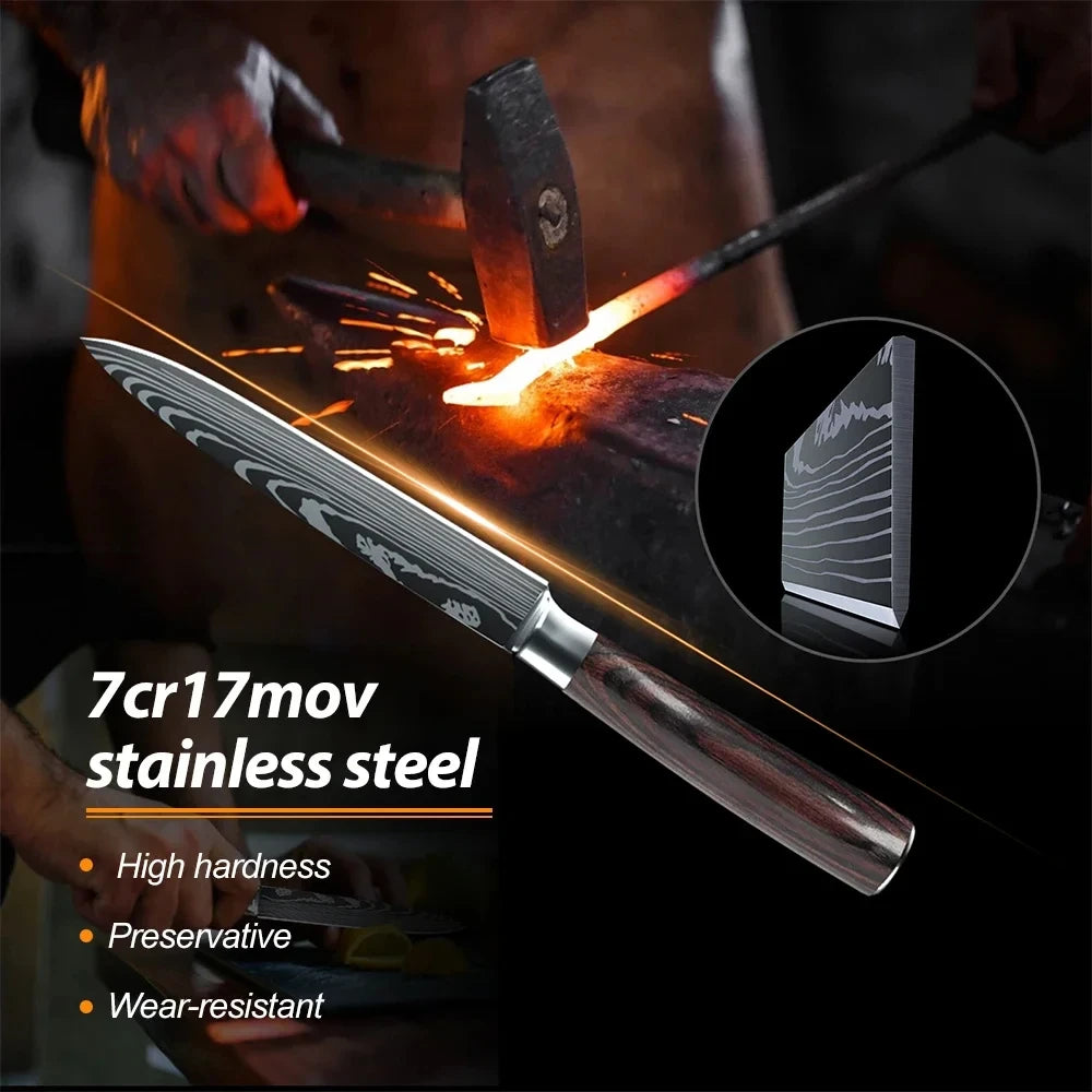 8 PCS Kitchen Knives Set Stainless Steel