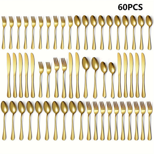 30/60-Piece Flatware Set, Stainless Steel Cutlery
