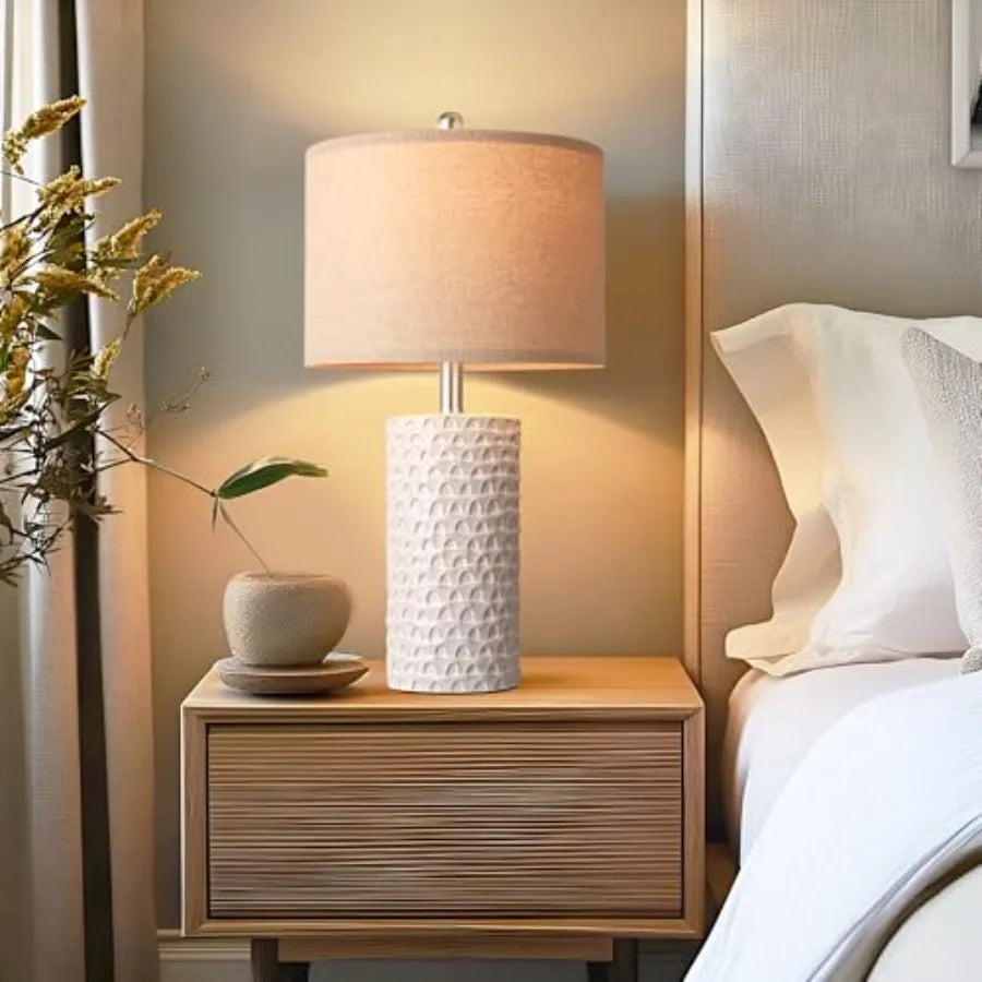 Ceramic, Set of 2, Rustic Farmhouse Bedside Lamps  for Bedroom