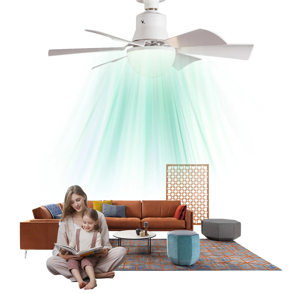 Ceiling Fan with Remote 3 Gear Wind Speed Dimmable Light Bulb