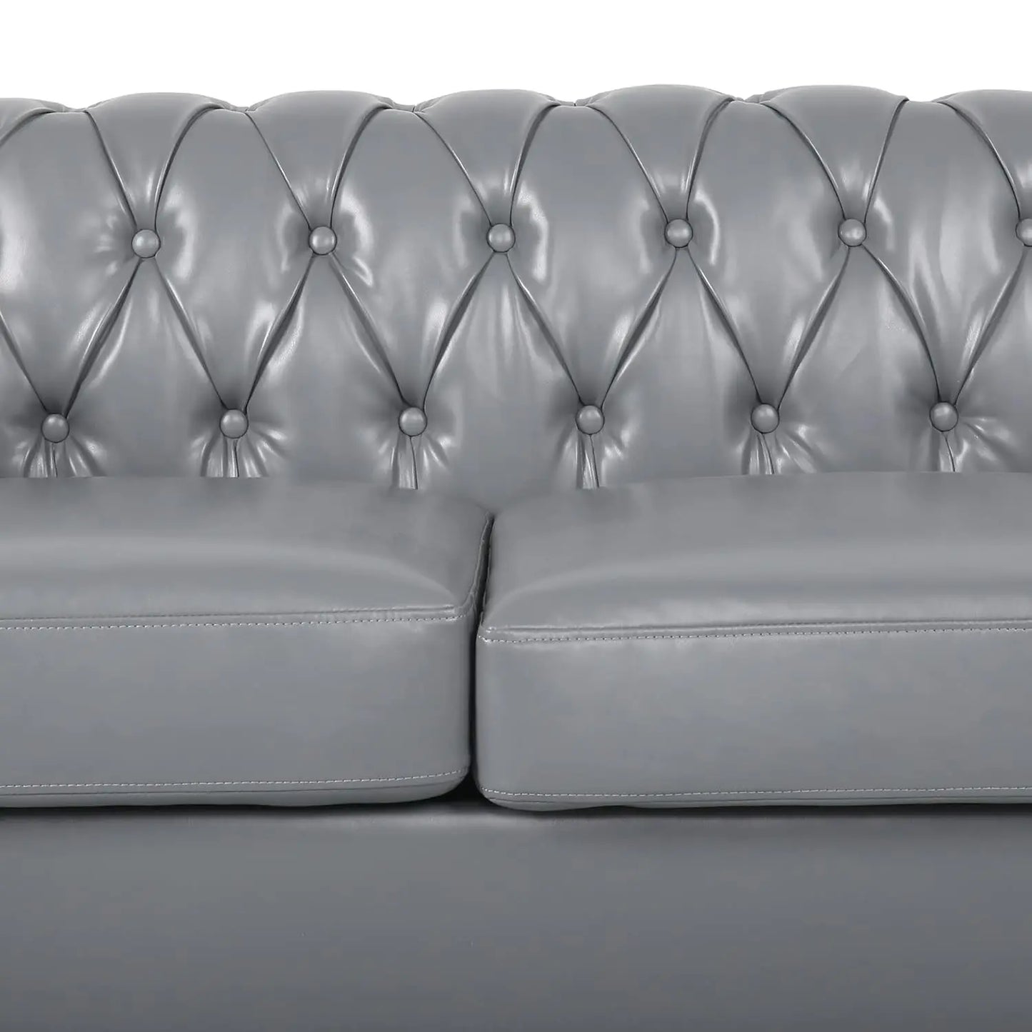 2pc Modern Tufted Sofa Set With Button & Nailhead Trim