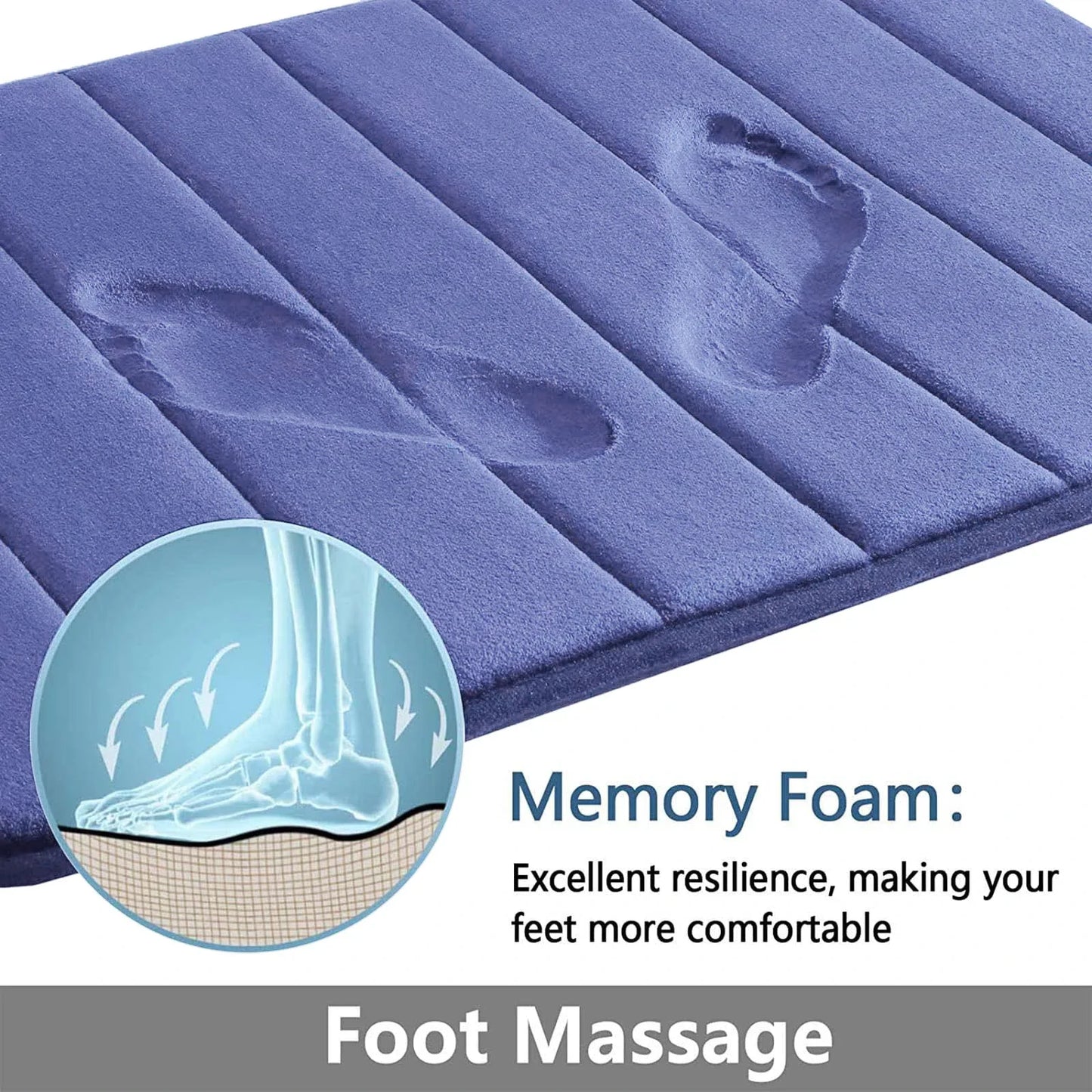 Super Absorbent Bath Mat Memory Foam Carpet, Non-slip Rugs