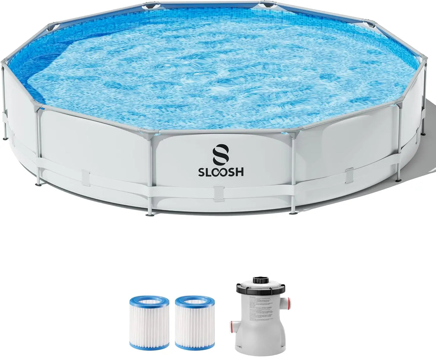 Round Above-Ground Pool for Kids and Adults with Filter Pump