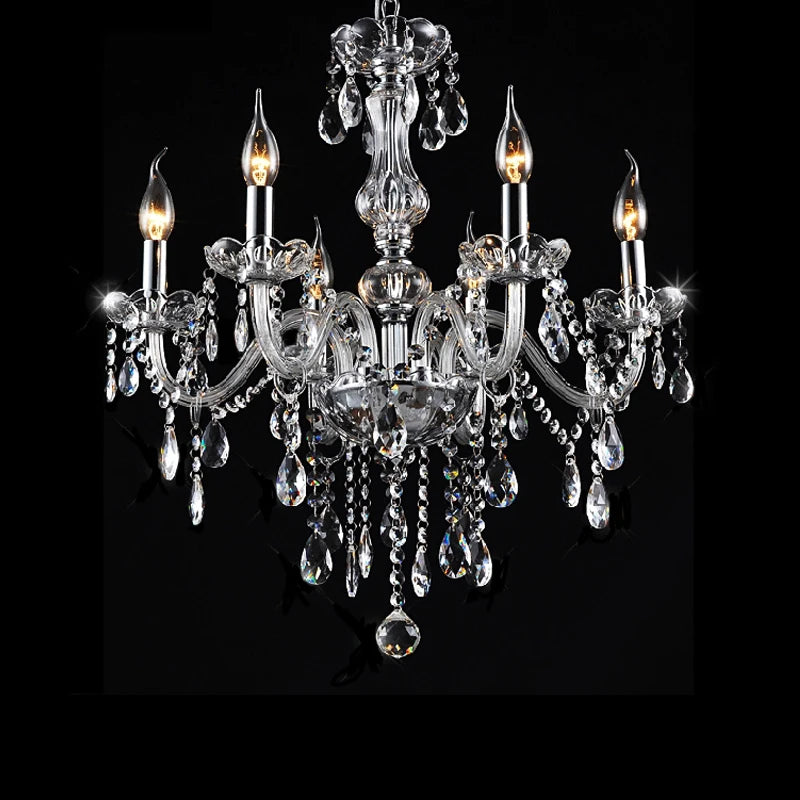 Classic 6 Lights Tassels Chandelier Crystal Modern Ceiling Light