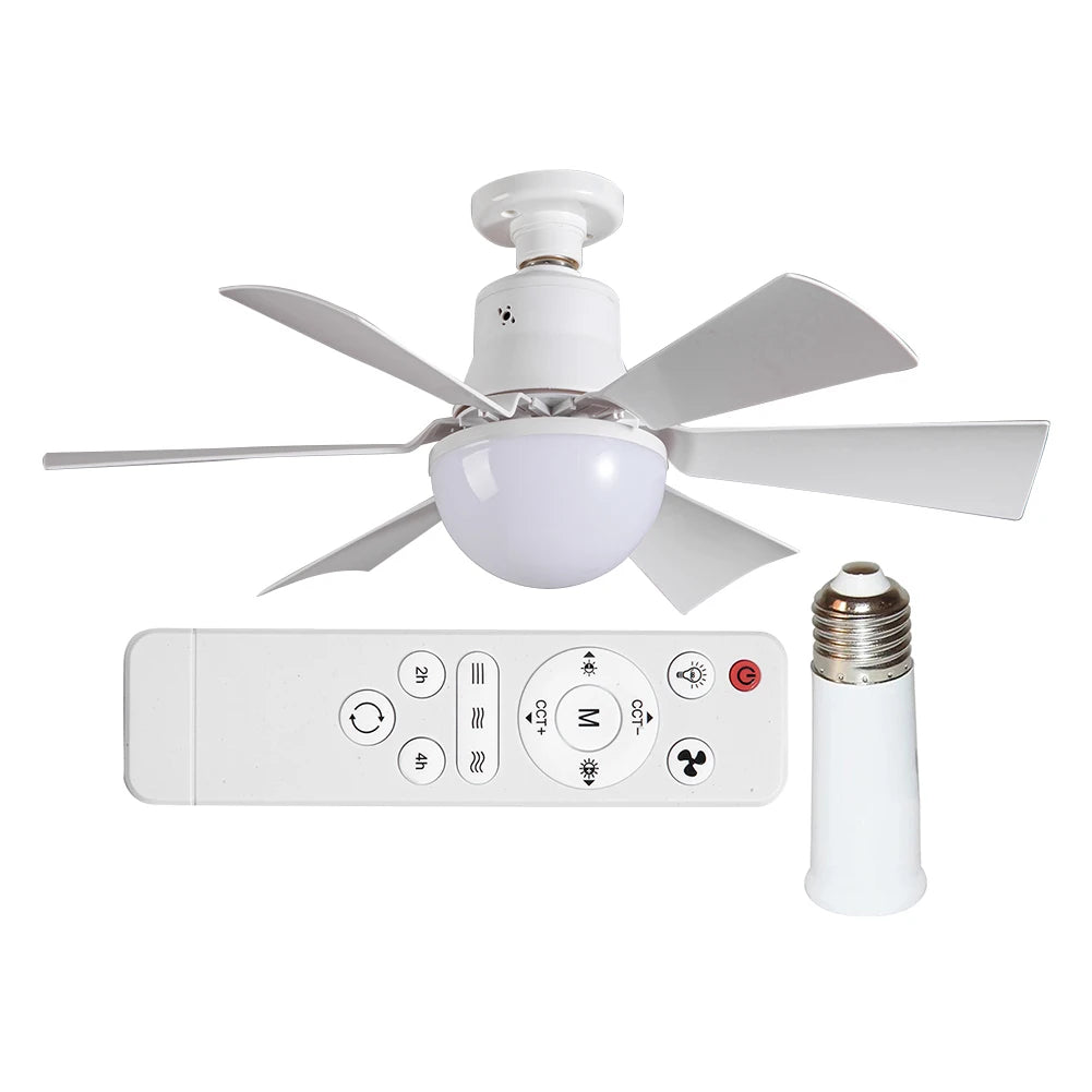 Ceiling Fan with Remote 3 Gear Wind Speed Dimmable Light Bulb